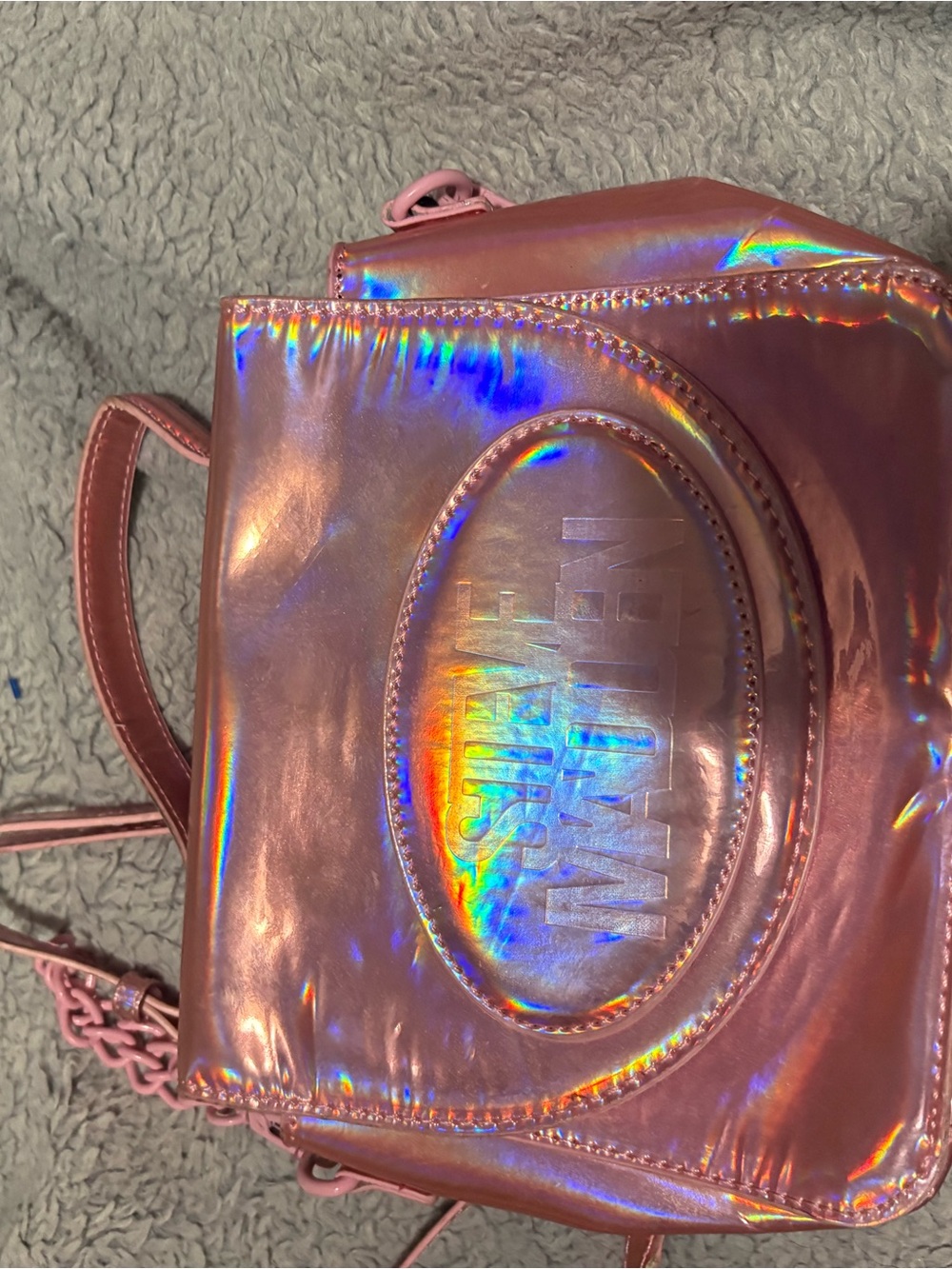 Steve Madden Iridescent Pink Holographic Crossbody Bag